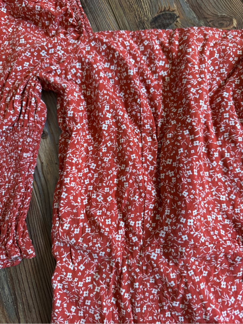 Mi Ami - Small, Coral Floral Off-Shoulder Maxi Dress - Picture 9 of 14